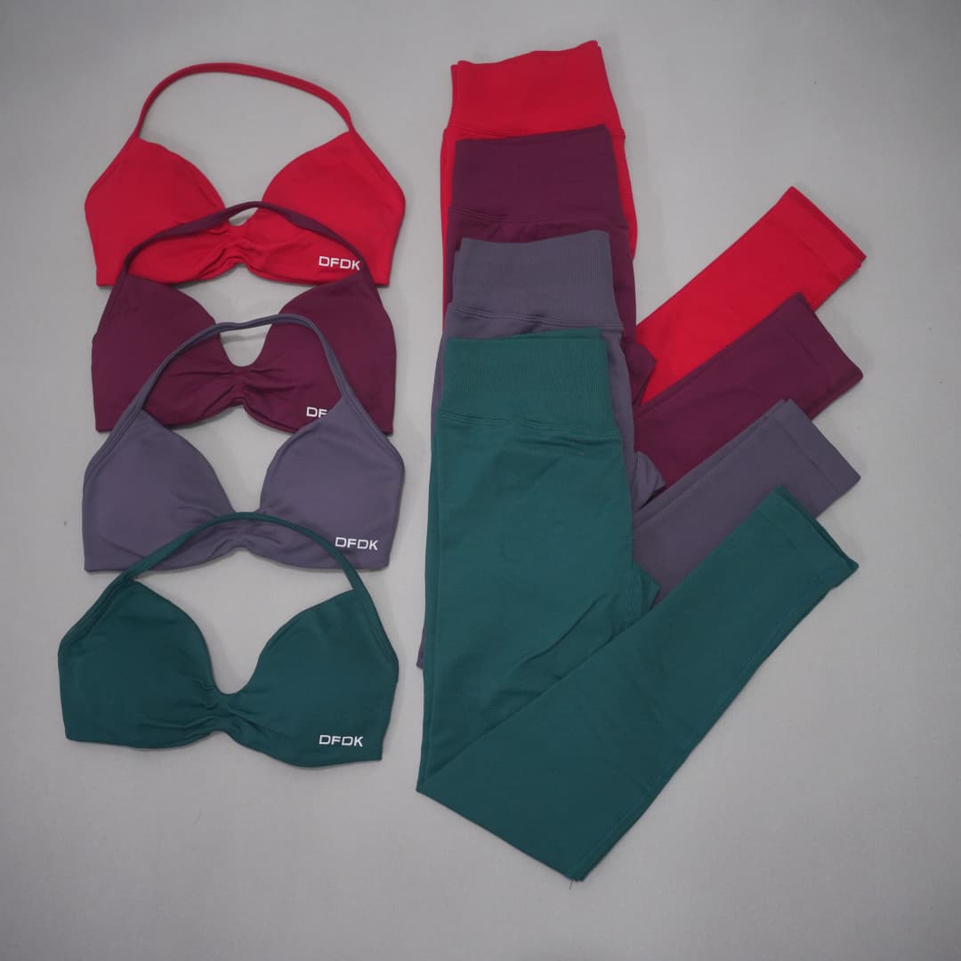 Crop Top Crochet - Ensemble de yoga 2 pièces pour