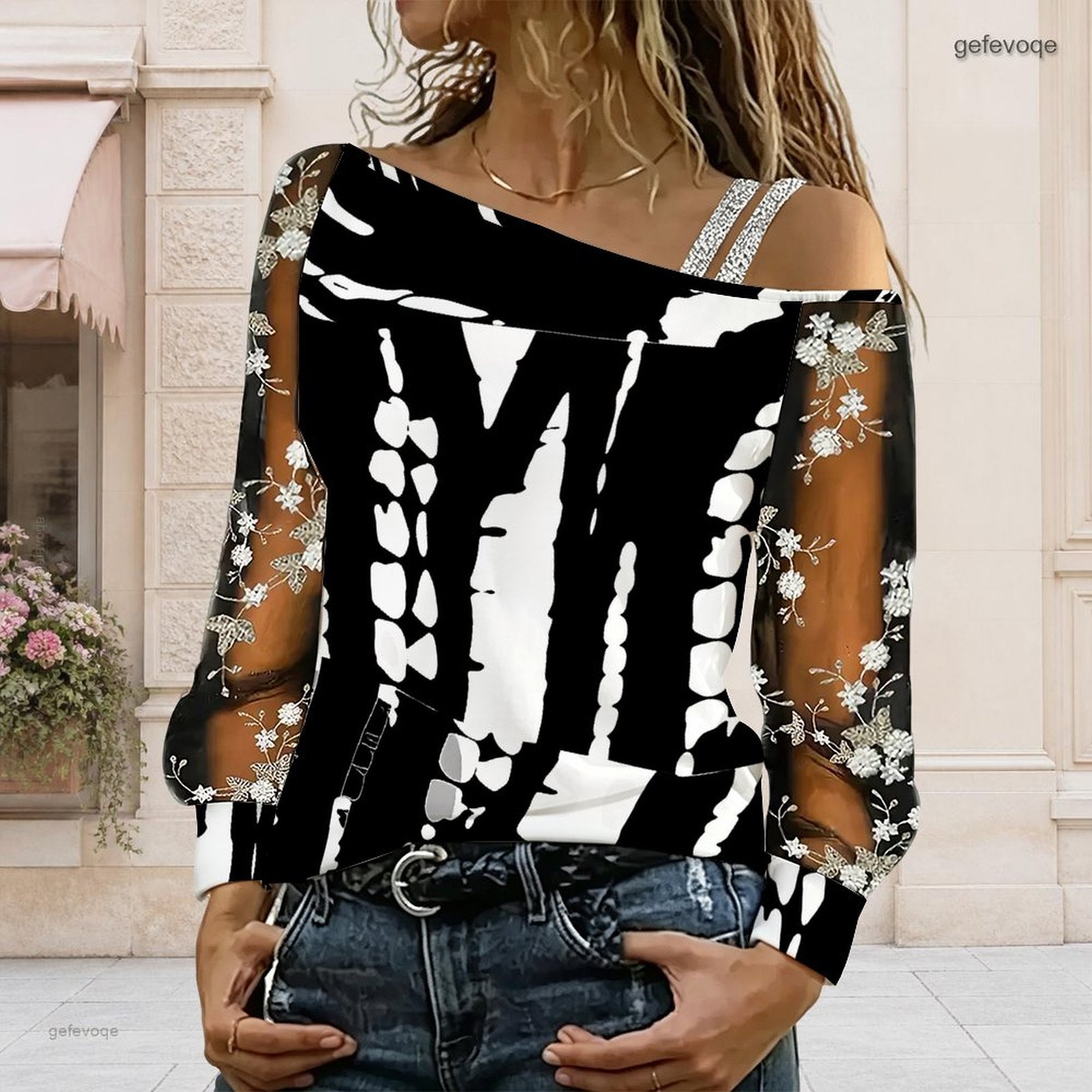 Blouse Off Shoulder - Chemisier femme à épaules dénudées, haut