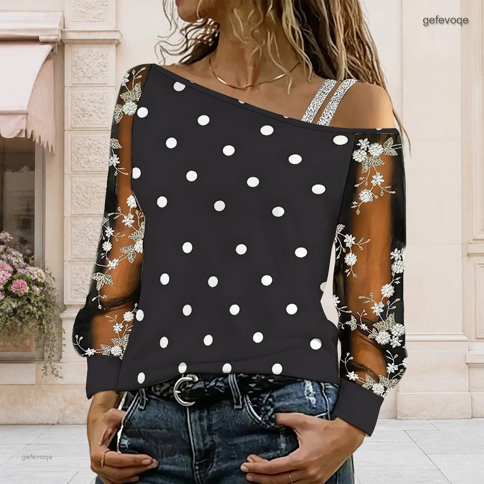 Blouse Off Shoulder - Chemisier femme à épaules dénudées, haut