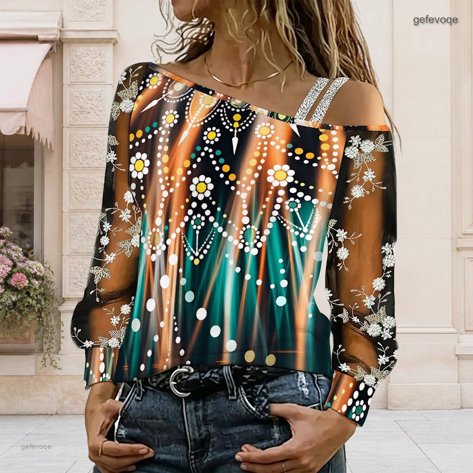 Blouse Off Shoulder - Chemisier femme à épaules dénudées, haut