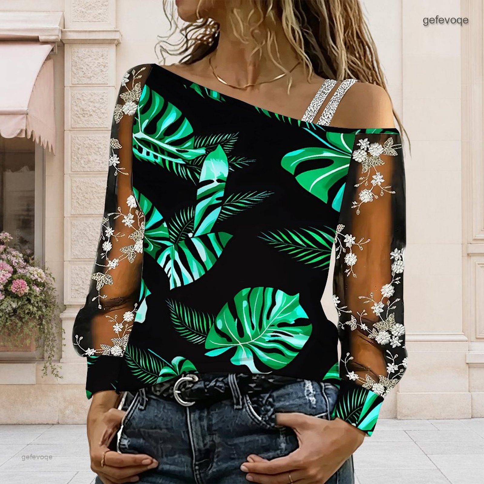 Blouse Off Shoulder - Chemisier femme à épaules dénudées, haut