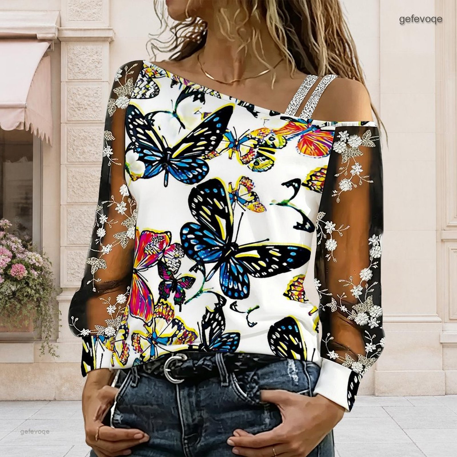 Blouse Off Shoulder - Chemisier femme à épaules dénudées, haut