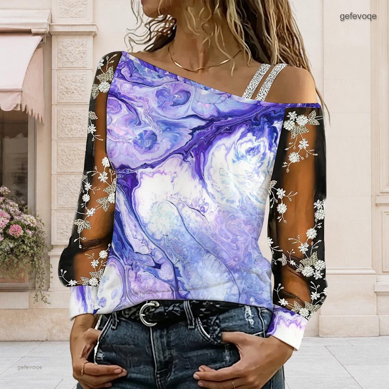 Blouse Off Shoulder - Chemisier femme à épaules dénudées, haut