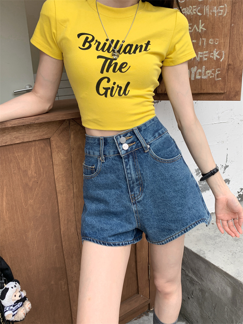 Shorts Denim Frayed - Shorts en jean bleu pour femmes,
