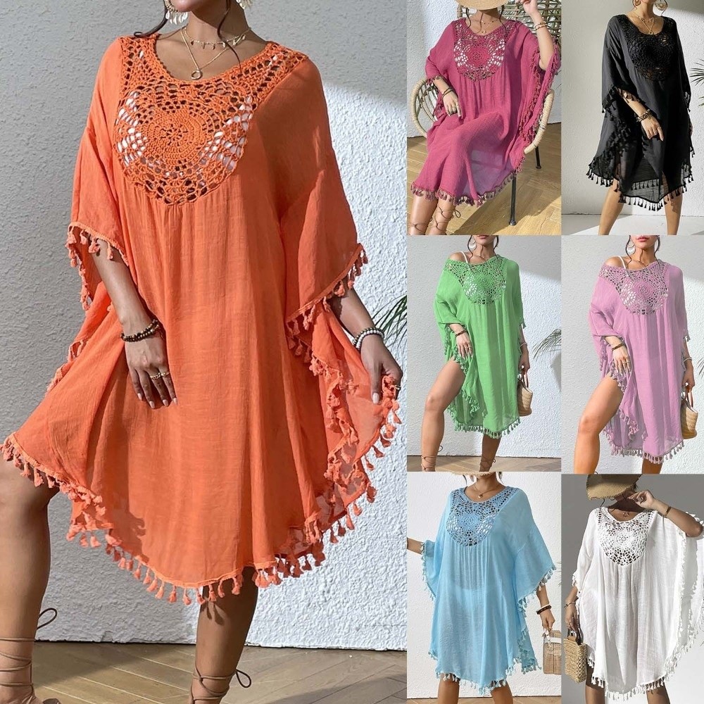 Cover Up Kaftan - Robe de plage ample à col
