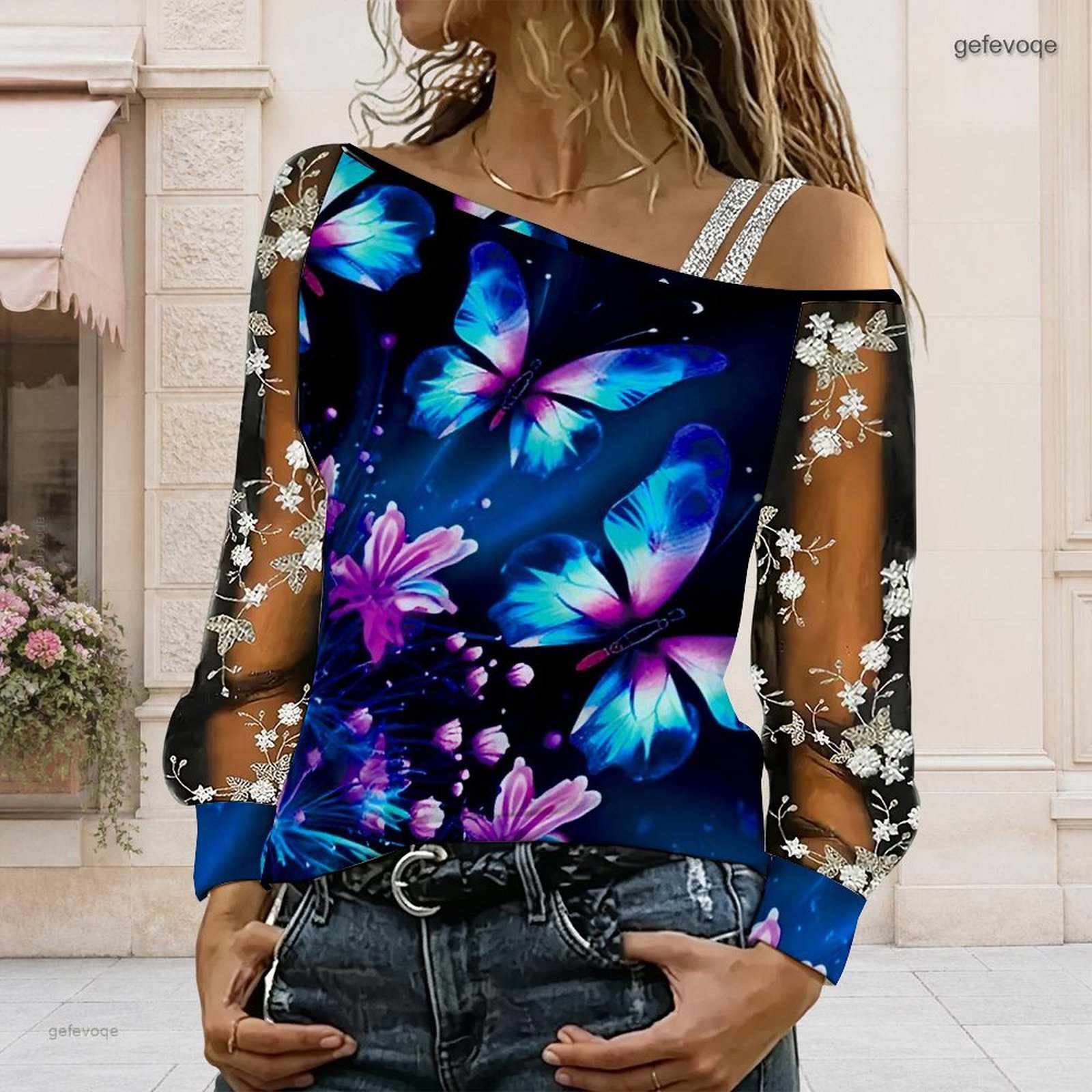 Blouse Off Shoulder - Chemisier femme à épaules dénudées, haut