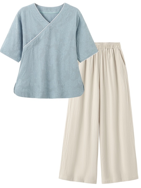Linen Pant Wide - Nouvel ensemble deux pièces décontracté pour