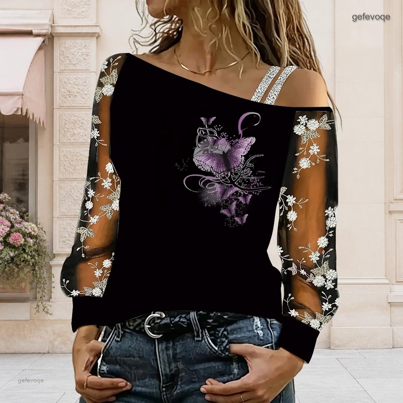 Blouse Off Shoulder - Chemisier femme à épaules dénudées, haut