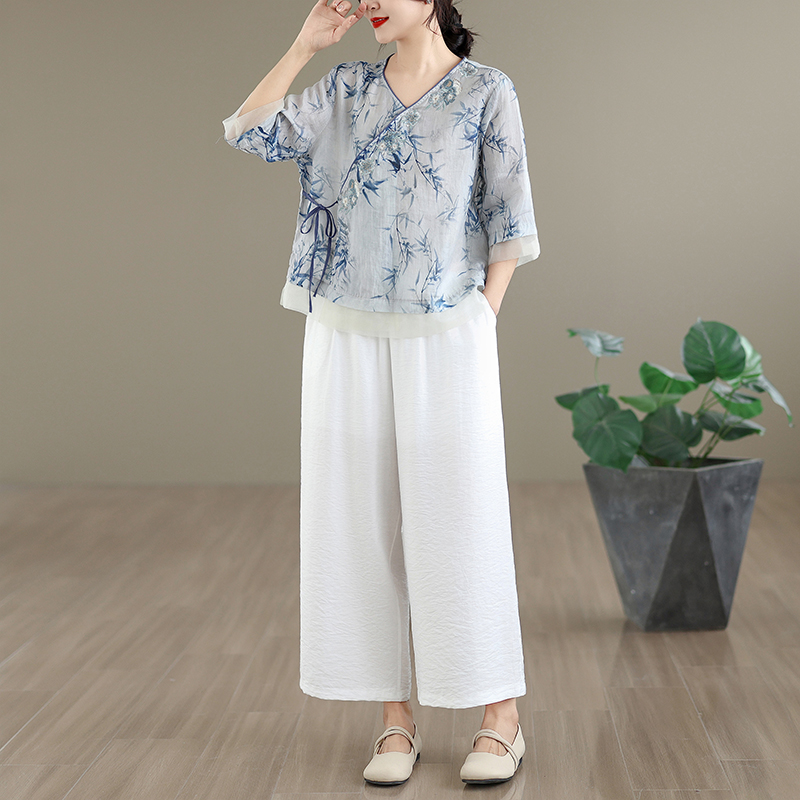 Ensemble décontracté et élégan - Linen Pant Wide avis et prix