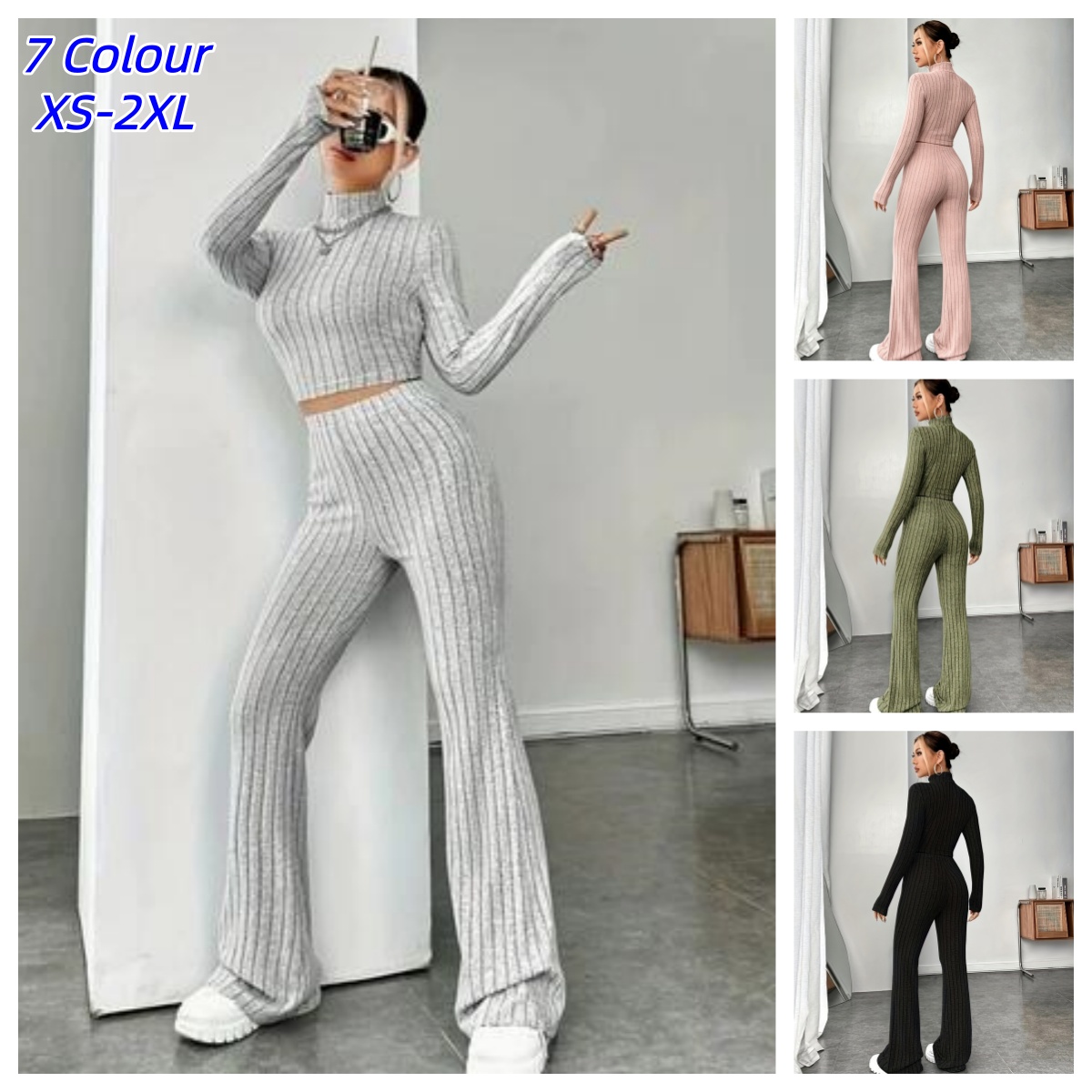 Ensemble 2 pièces tricoté moul - Crop Top Crochet avis et prix