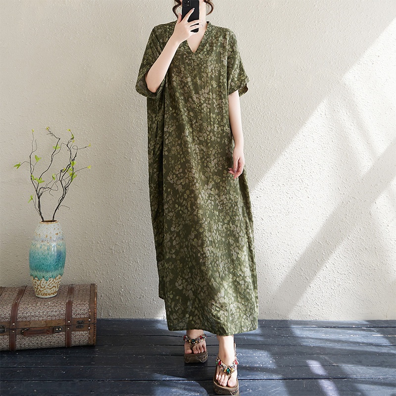 Robe longue d'été en coton et  - Linen Dress Wrap avis et prix
