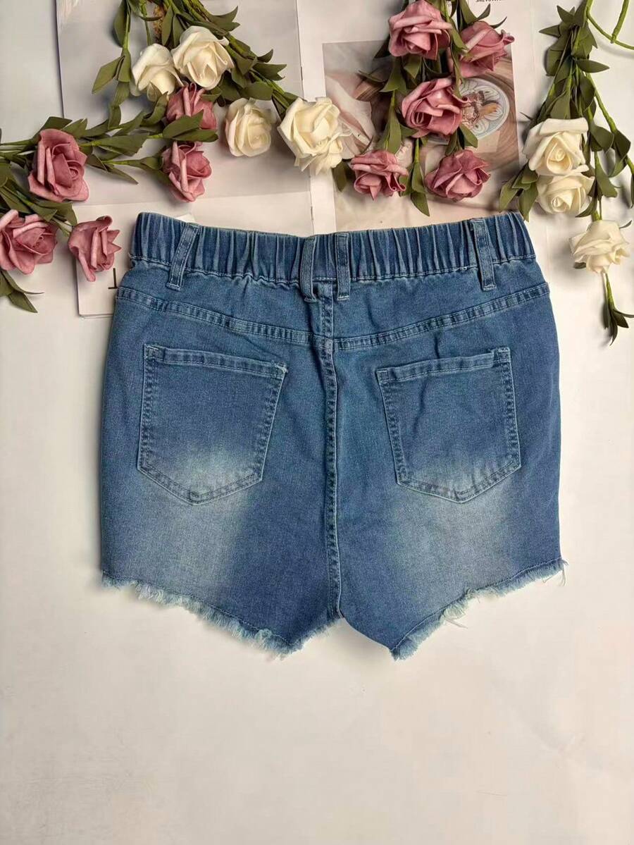 Shorts en jean déchirés à tail - Shorts Denim Frayed avis et prix