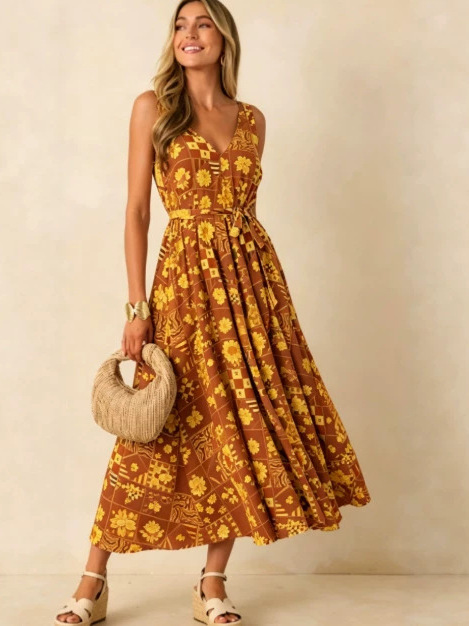 Été 2026 Robe Femme Grande Tai - Linen Dress Wrap avis et prix