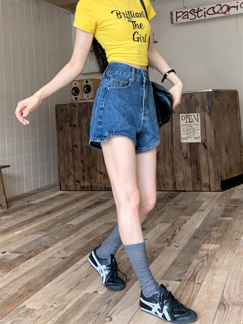 Shorts en jean bleu pour femme - Shorts Denim Frayed avis et prix