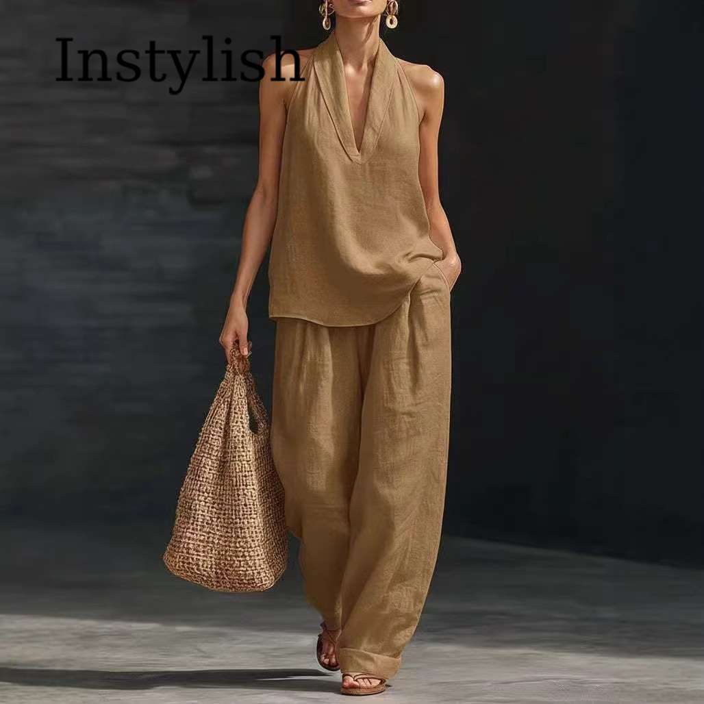 Ensemble décontracté d'été 2 p - Linen Pant Wide avis et prix