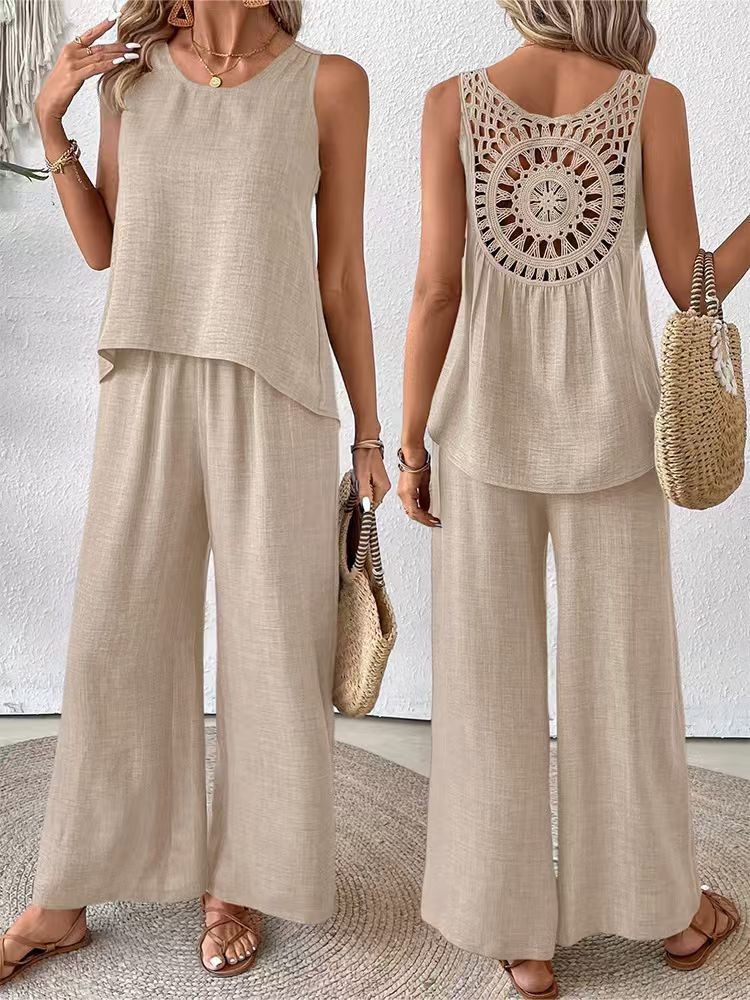 Ensemble deux pièces pour femm - Linen Pant Wide avis et prix