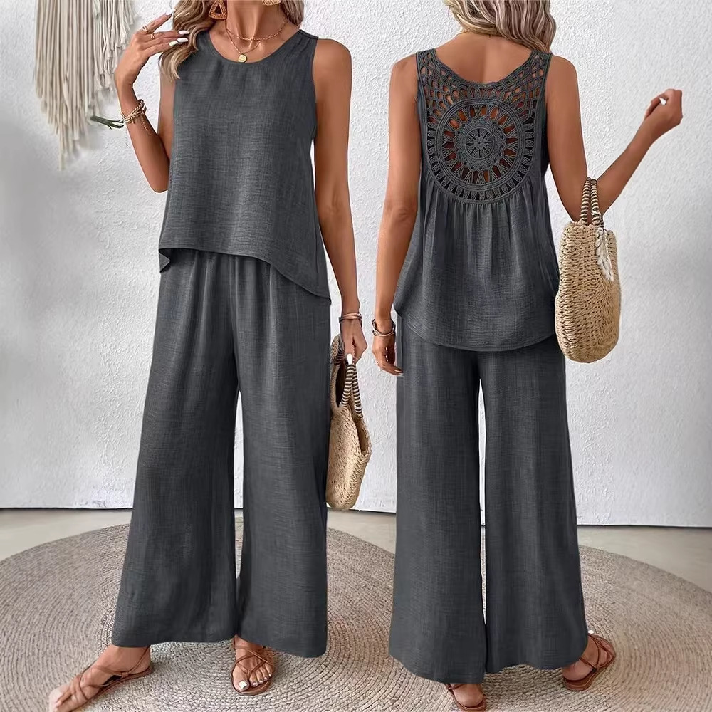 Ensemble deux pièces pour femm - Linen Pant Wide avis et prix