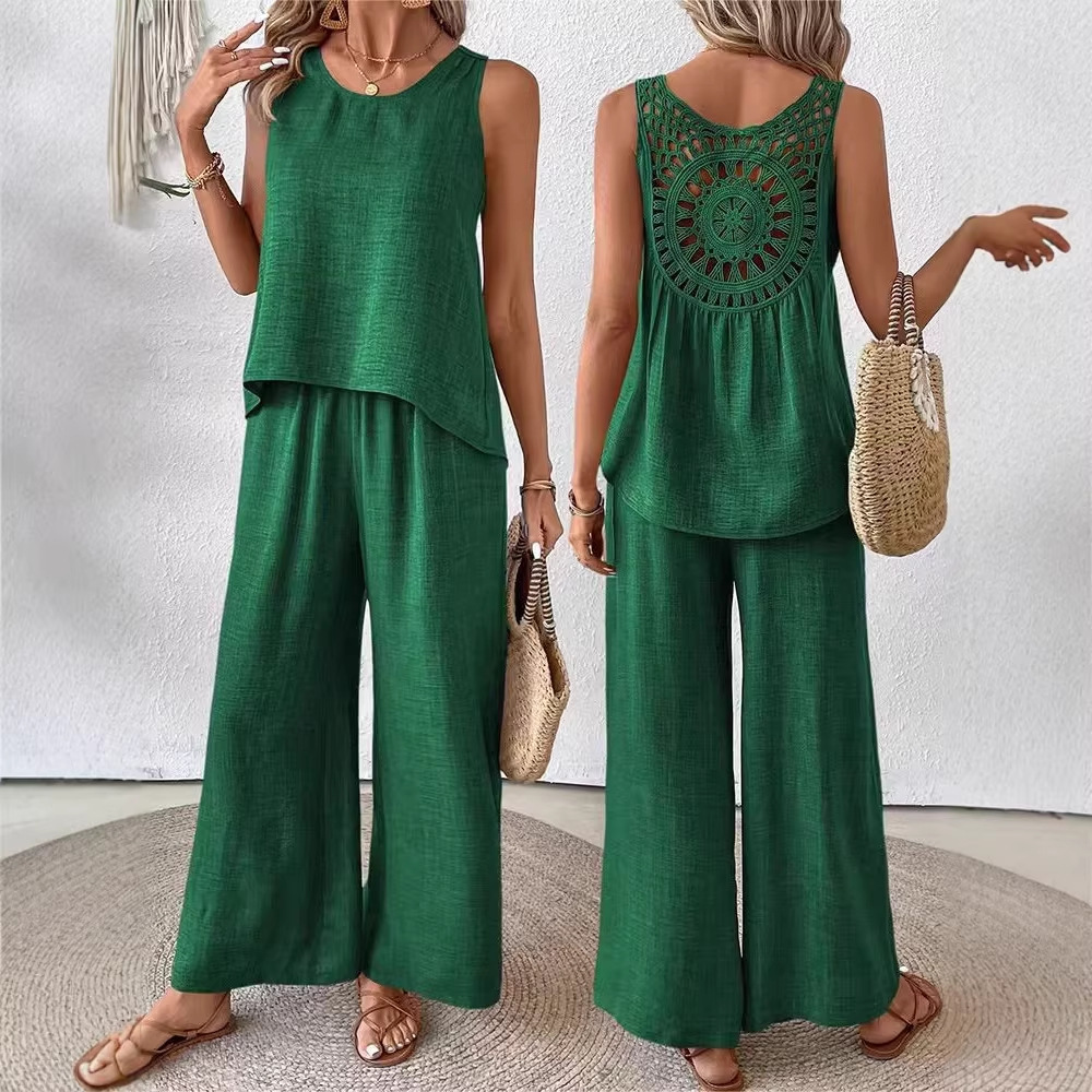 Ensemble deux pièces pour femm - Linen Pant Wide avis et prix